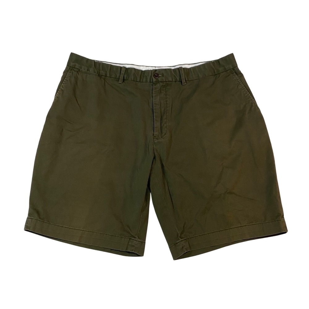 Polo Golf Ralph Lauren Mens 38 Olive Green Chino Shorts Cotton Flat Front